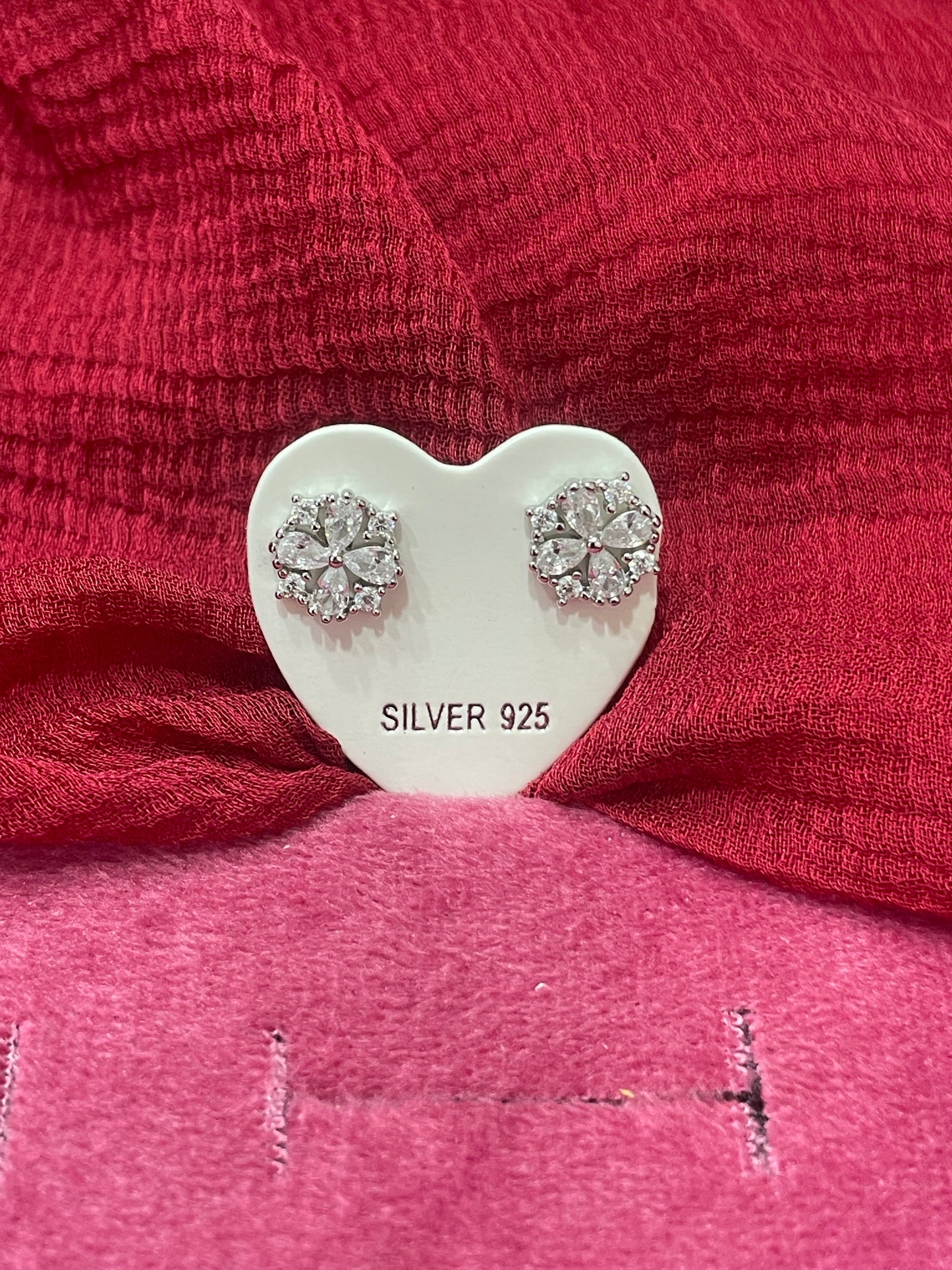 92.5 Silver Classy Flower Studs | Elegant Minimal Design | Jewellery