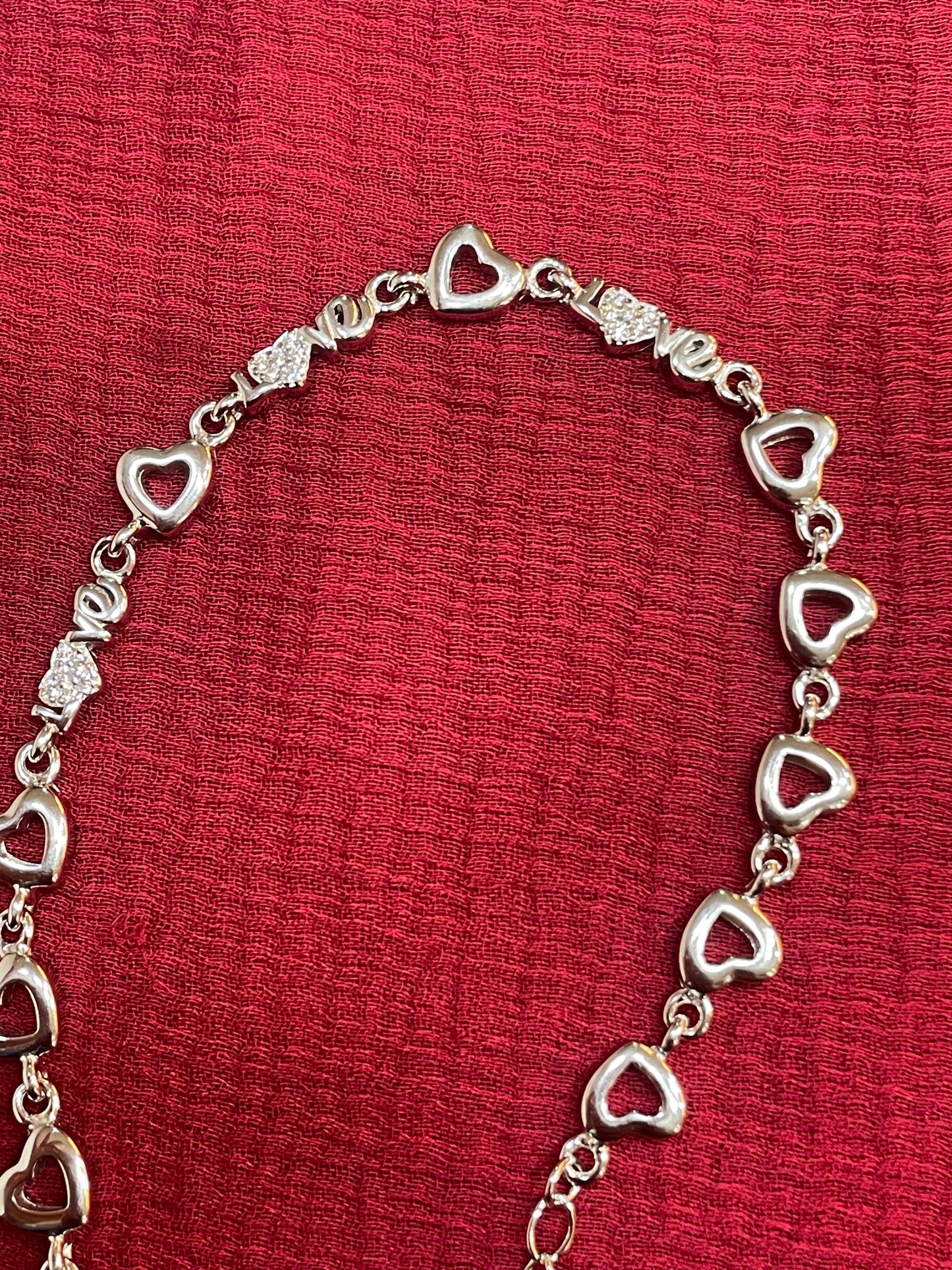 925 Silver Love Heart Bracelet