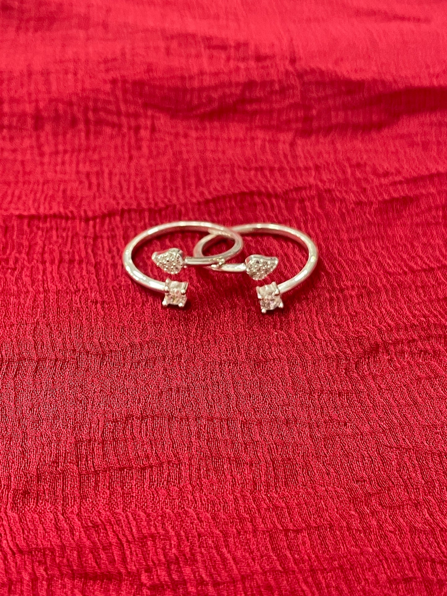 92.5 Silver White Stone Toe Rings | Classic Elegant Design | Jewellery