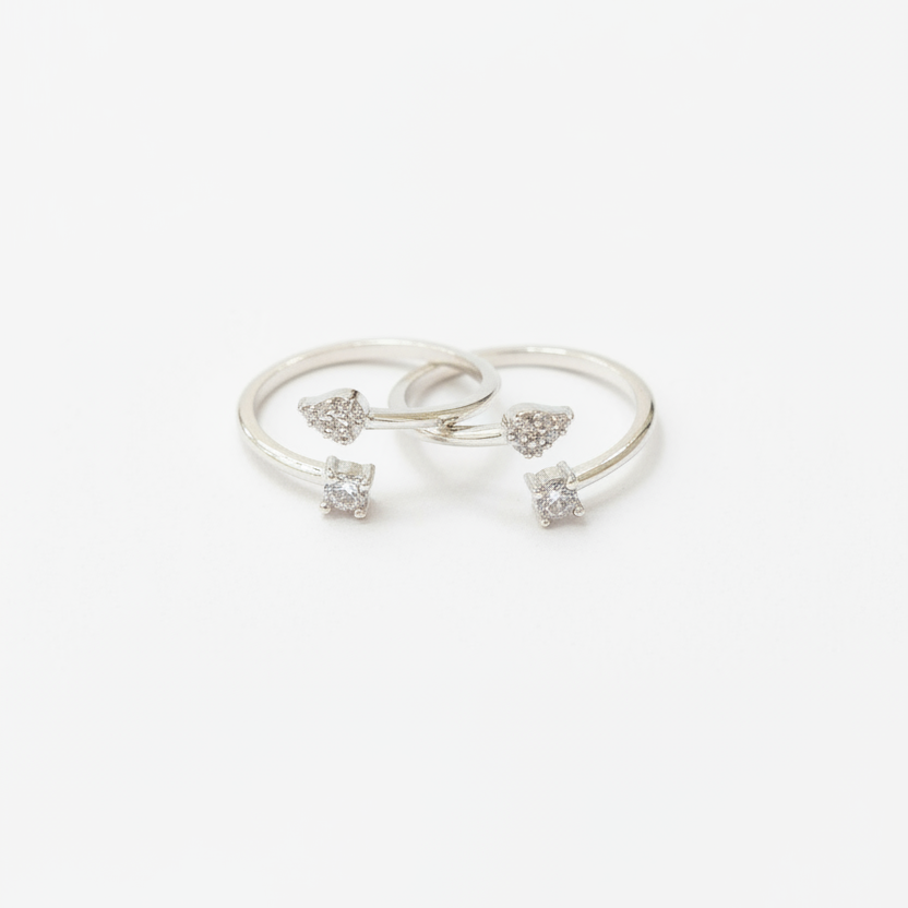 92.5 Silver White Stone Toe Rings | Classic Elegant Design | Jewellery