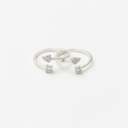 92.5 Silver White Stone Toe Rings | Classic Elegant Design | Jewellery