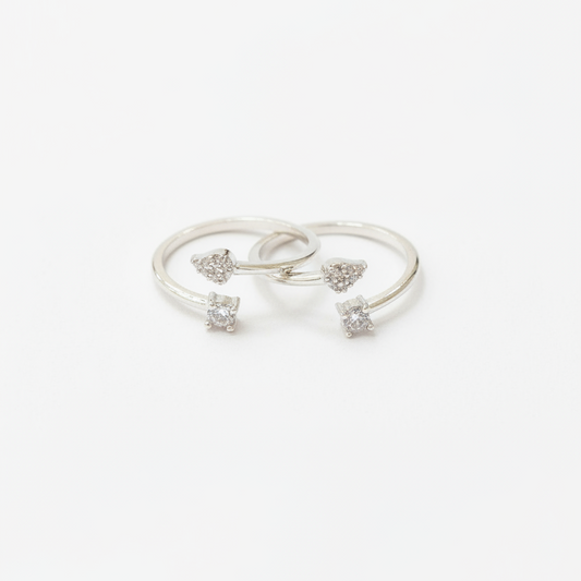 92.5 Silver White Stone Toe Rings | Classic Elegant Design | Jewellery