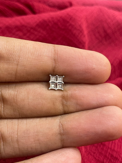 92.5 Silver Square Earrings for Women | Stylish Geometric Design | Elegant Daily Wear Jewellery