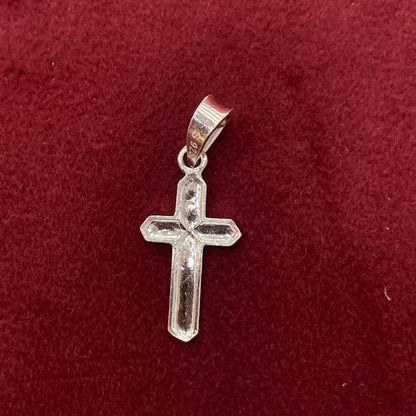 92.5 Sterling Silver Bevelled Cross Pendant