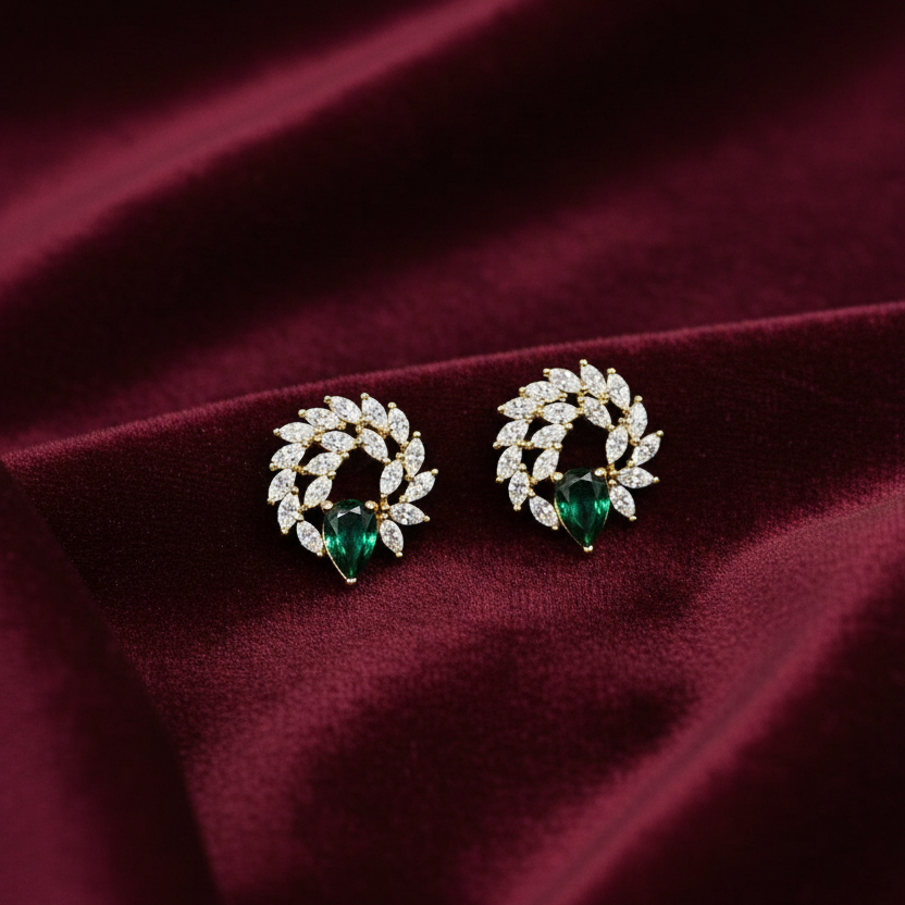 925 SIlver Gold Plated Starburst Stud
