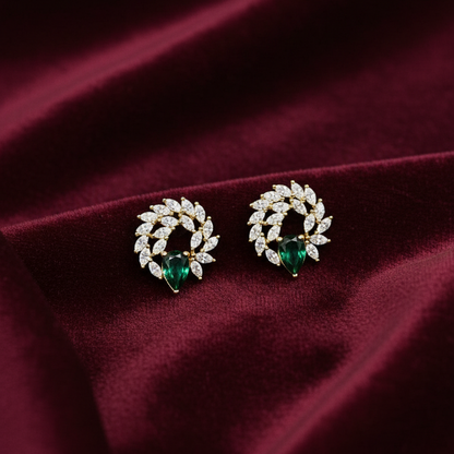 925 SIlver Gold Plated Starburst Stud