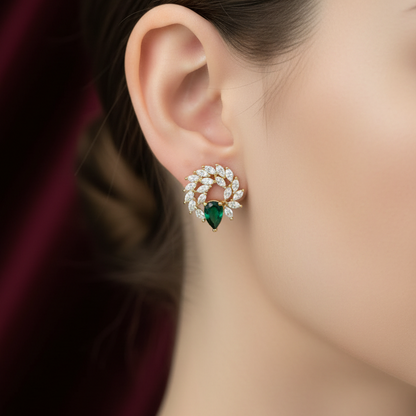 925 SIlver Gold Plated Starburst Stud
