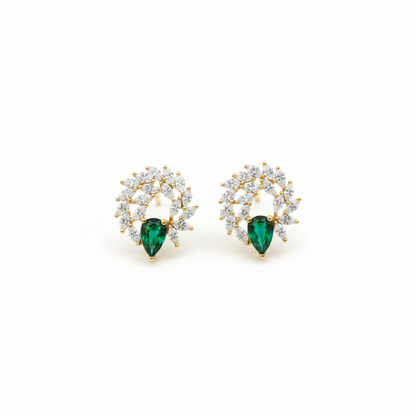 925 SIlver Gold Plated Starburst Stud