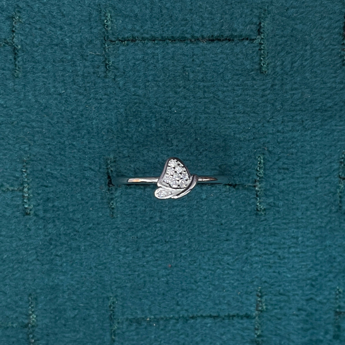 92.5 Sterling Silver Pave White CZ Butterfly Finger Ring for Women