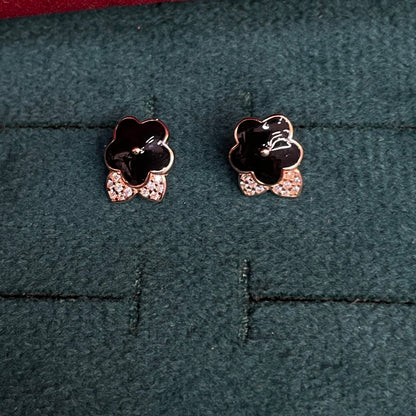 92.5 Silver Rose Gold Plated Minimal Stud Earrings for Women | Elegant Modern Design | Stylish Jewellery pair
