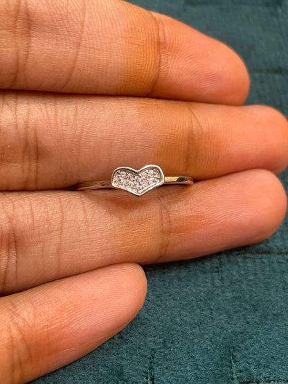 92.5 Silver White Stone Heart Ring for Women Size 13 | Stylish Sparkle Design | Elegant Jewellery