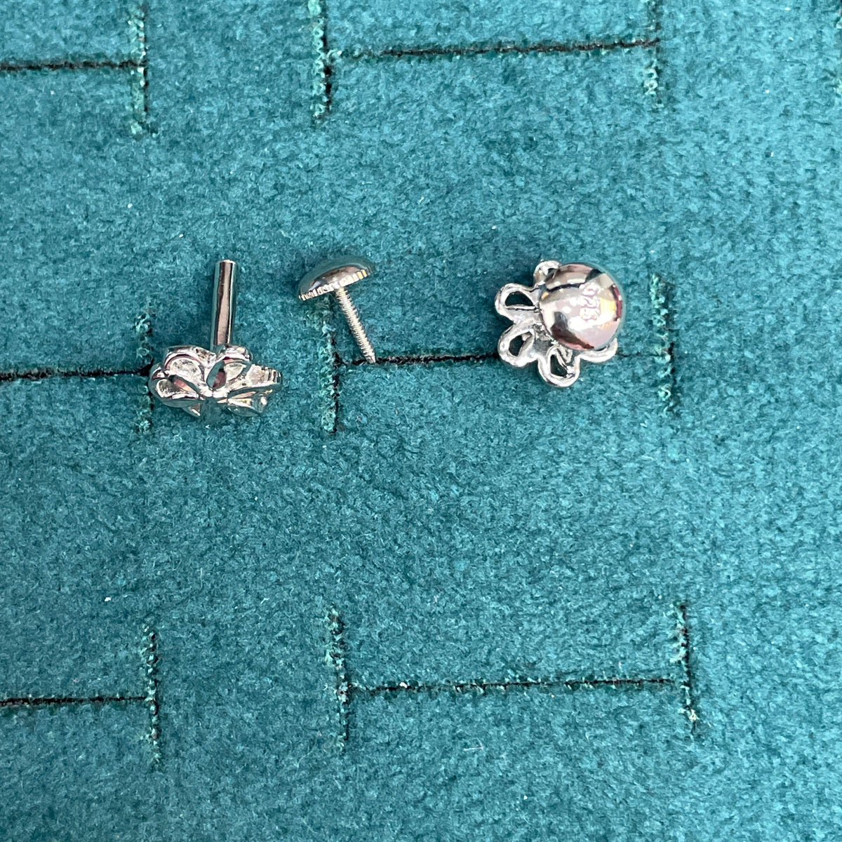 92.5 Silver Minimal Flower Stud Earrings for Women | Delicate Floral Design | Elegant Jewellery pair