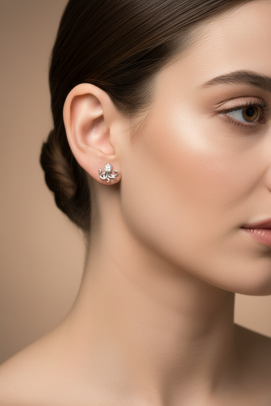 92.5 Silver Simple Elegant Earrings for Women | Stylish Minimal Design | Everyday Wear Jewellery