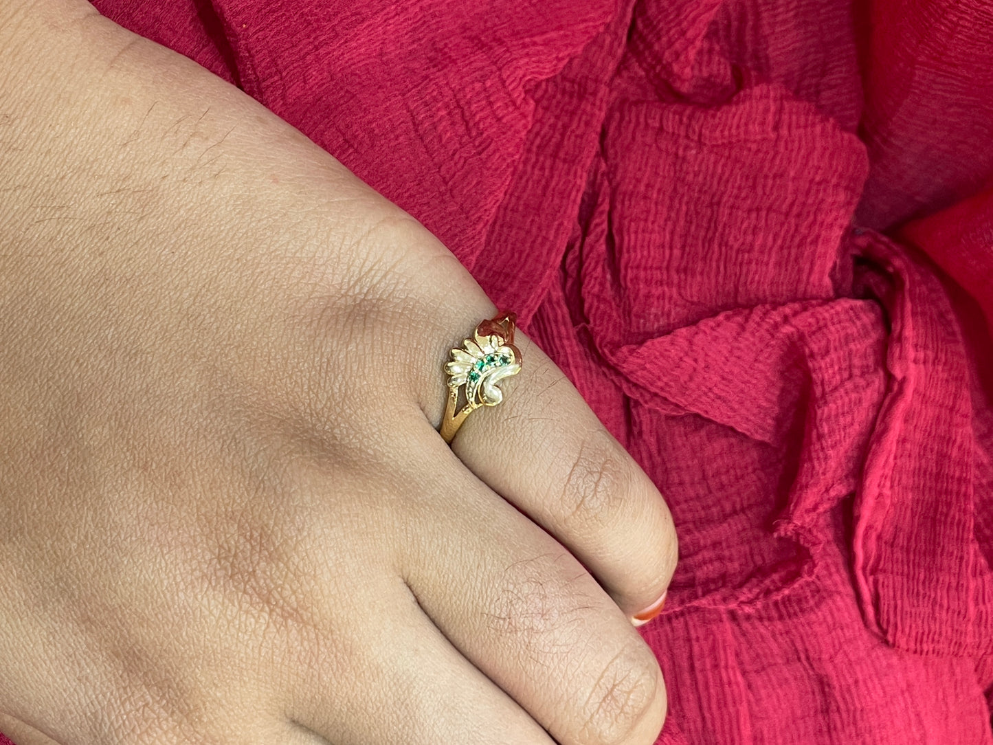 Silver Gold Plated Classy Ring for Women Size 13 | Elegant Traditional Design | Stylish Jewellery