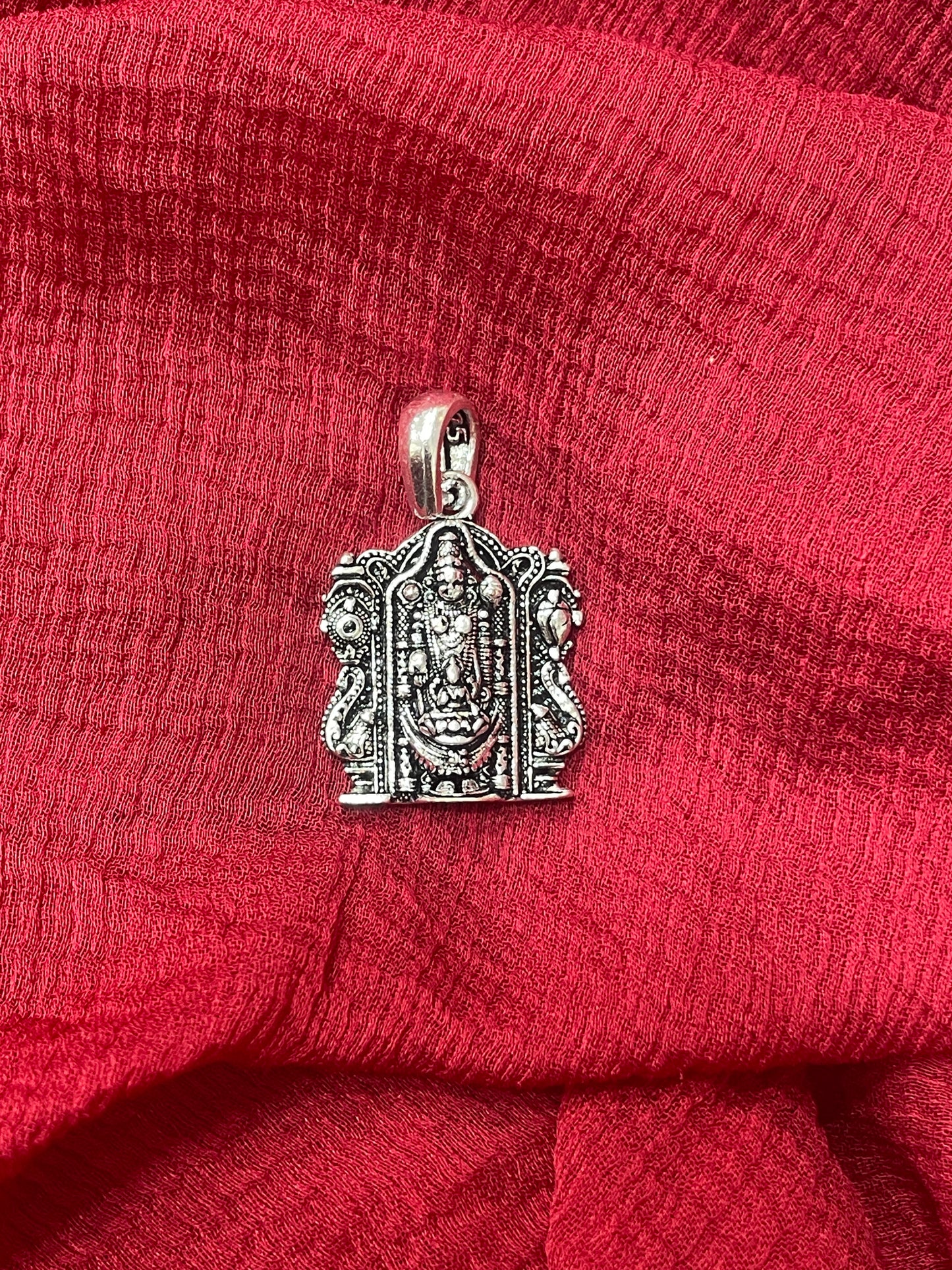 92.5 Silver Oxidised Venkateswara Swamy Pendant for Men & Women | Balaji Temple Design | Daily Wear Jewellery