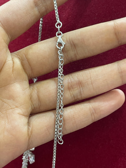 92.5 Silver Stylish Necklace for Women 18 Inches | Elegant Modern Design | Everyday Wear Jewellery