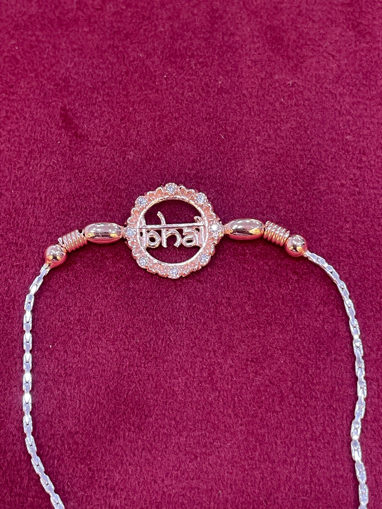 925 Silver Rosegold Rakhi