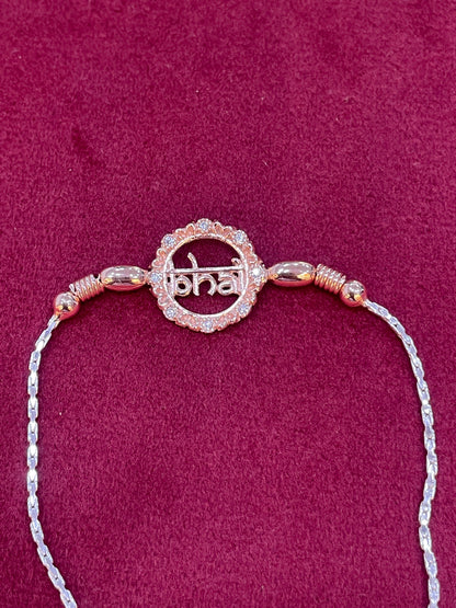 925 Silver Rosegold Rakhi