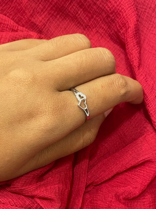 92.5 Silver Heart Ring for Women | Minimal Elegant Love Design