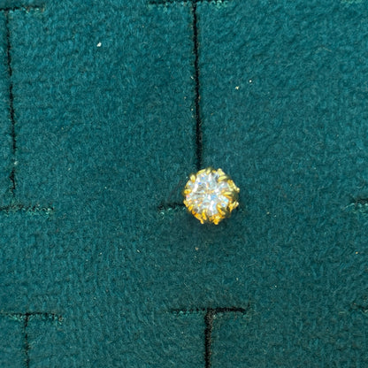 92.5 Silver Gold Plated Vel Reversible Stud Single Piece