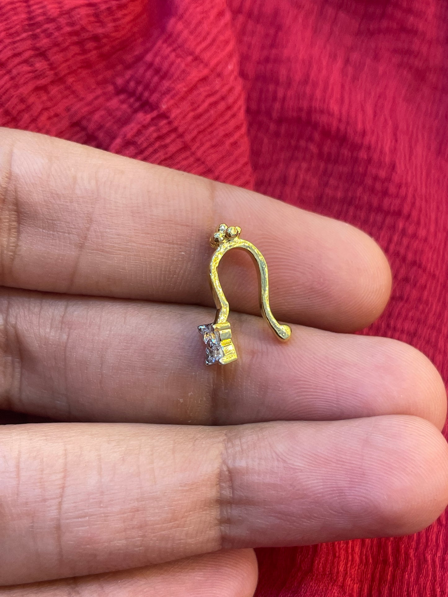 92.5 Silver Gold Plated Press-On Bugadi for Women | Stylish Non-Piercing Ear Cuff | Ethnic Jewellery
