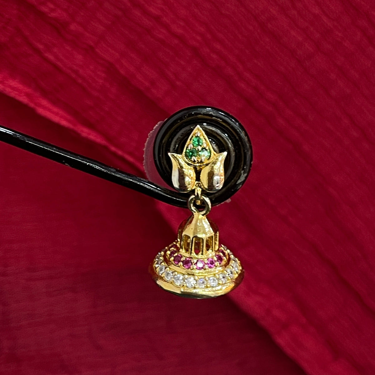 92.5 Silver Gold Plated Lotus Earrings for Women | Elegant Floral Design | Ethnic Jewellery pair
