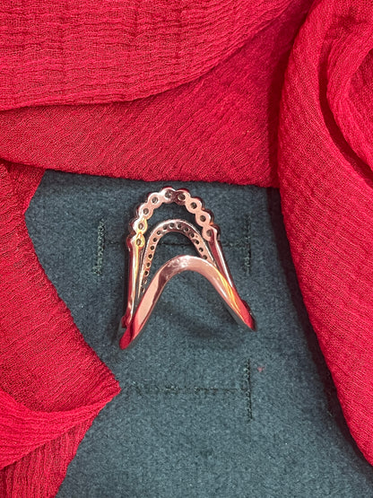 92.5 Silver Vanki Ring for Women Size 14 | Stylish Heritage Design | Elegant Ethnic Jewellery