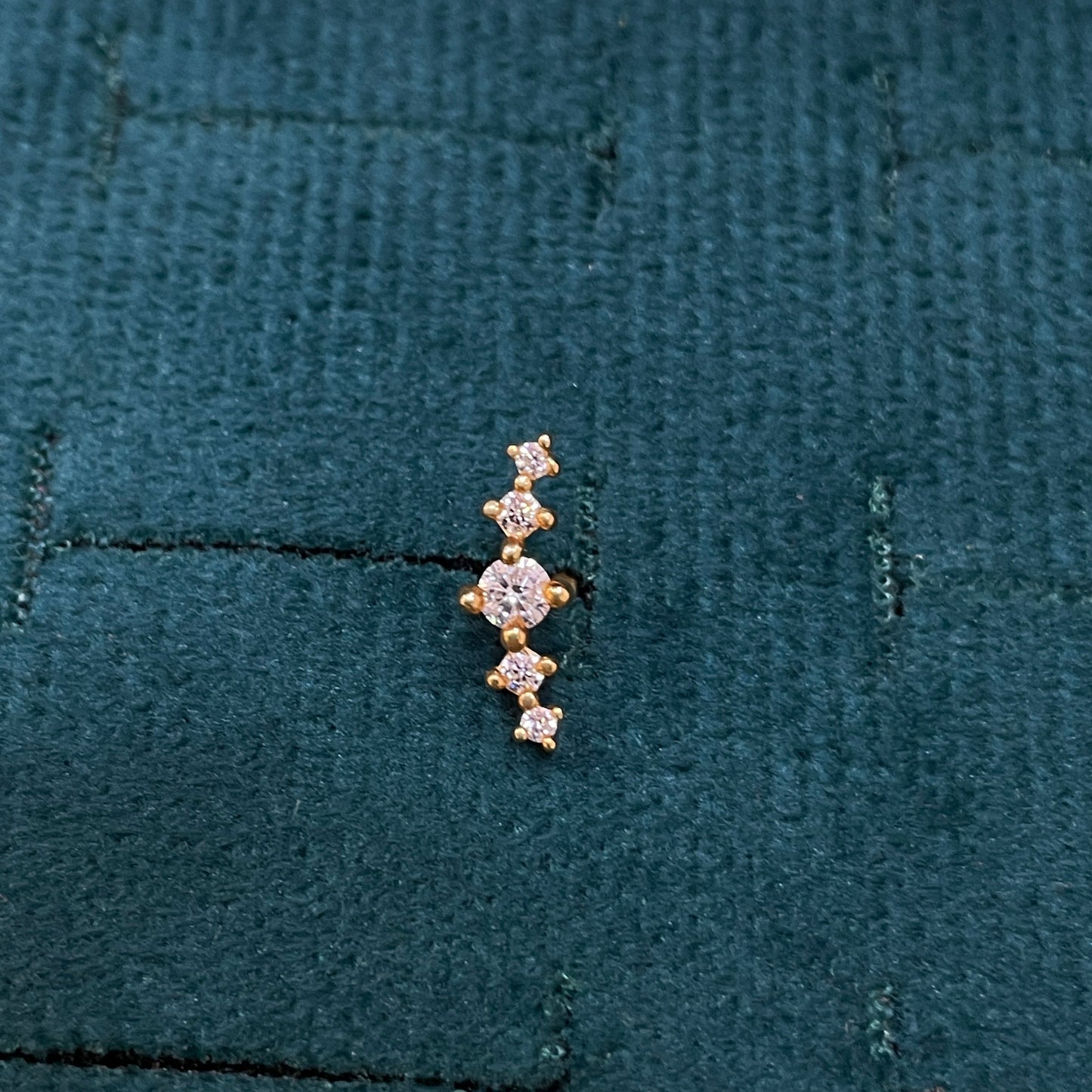 925 Silver Gold Plated 5 Stone Studs for Women | Classic Stud Earrings