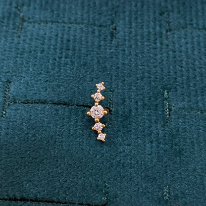 925 Silver Gold Plated 5 Stone Studs for Women | Classic Stud Earrings