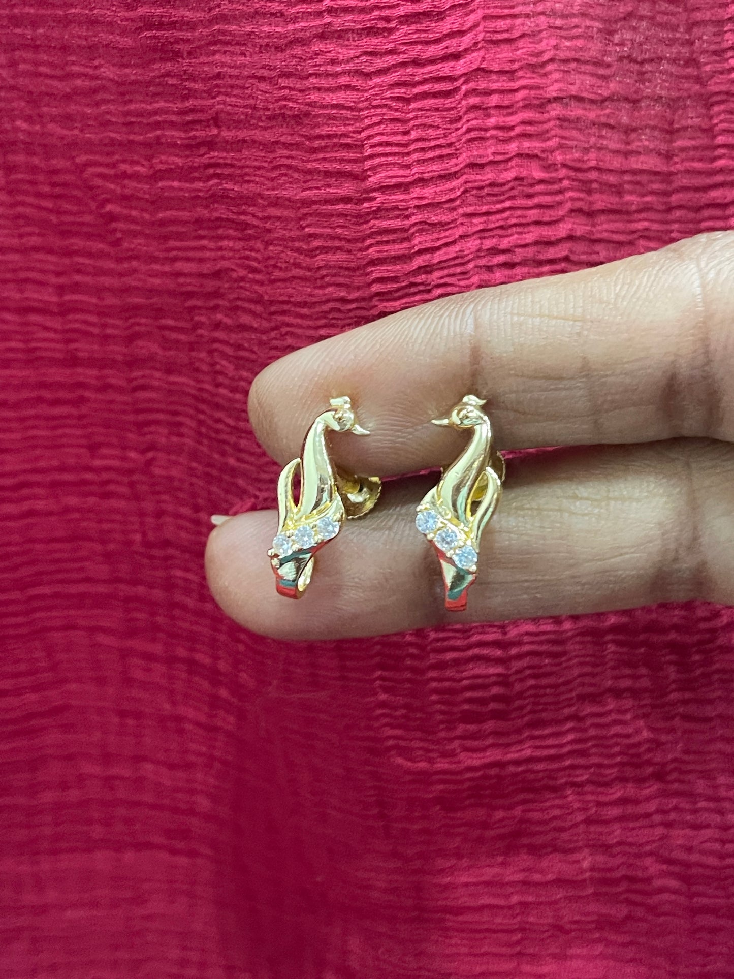 92.5 Silver Gold Plated CZ J studs for Women | Cubic Zirconia Sparkle Design | Elegant Jewellery