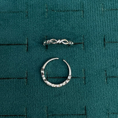 92.5 Silver Twist Loop Toe Rings