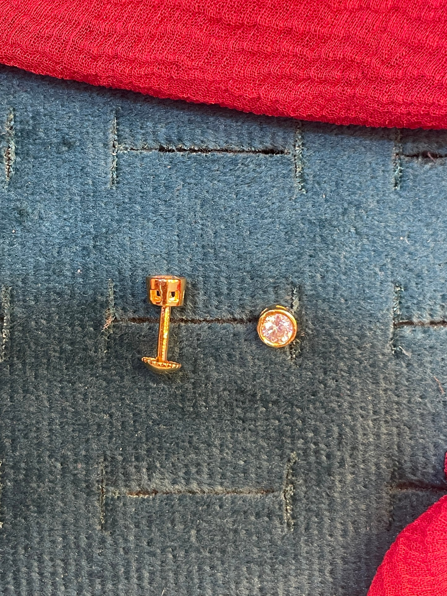 92.5 silver gold plated white stone studs