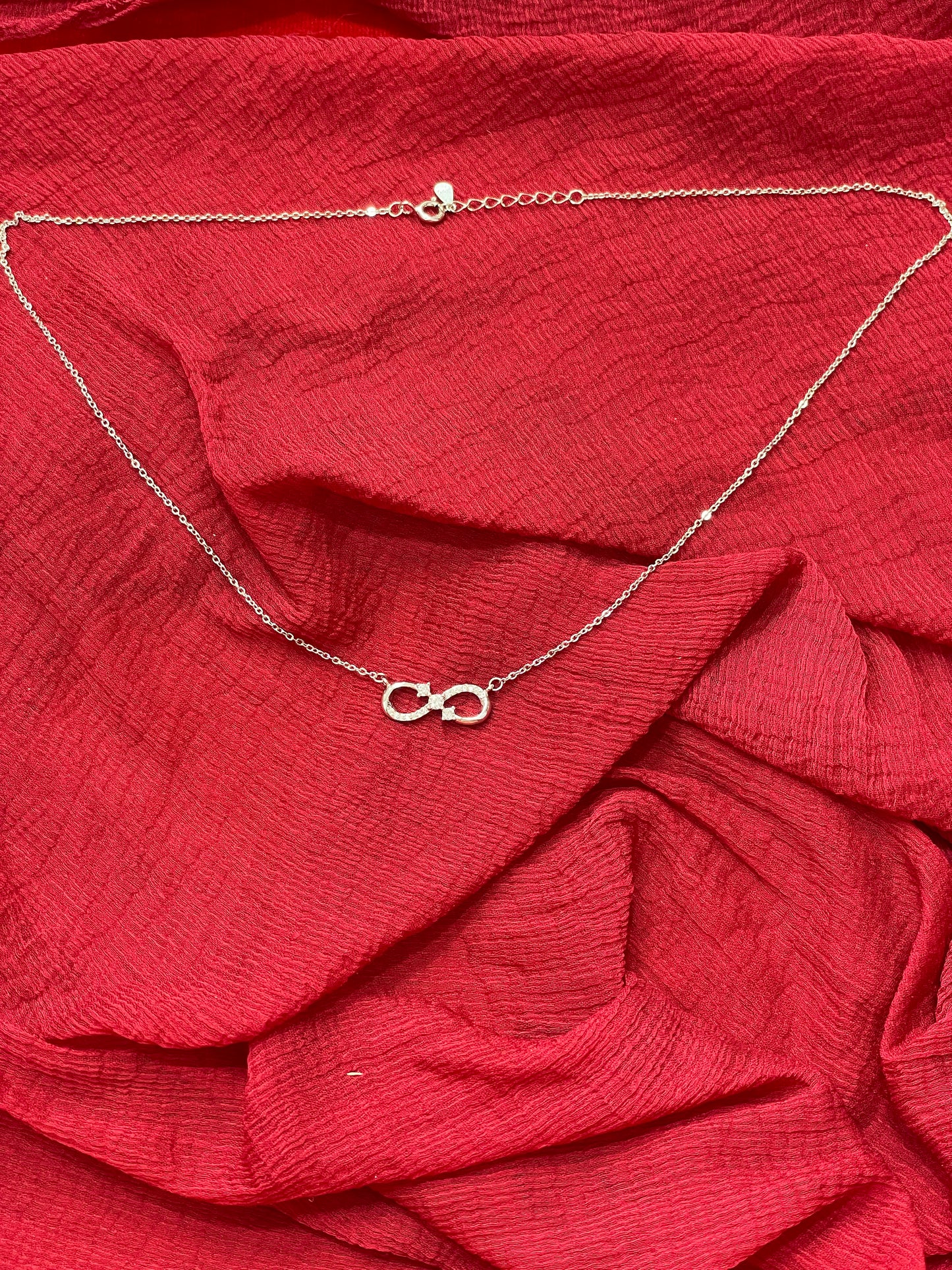92.5 Silver Infinity White Stone Chain 18.5 Inches | Classy Premium Sparkle Design | Jewellery