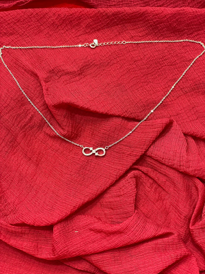 92.5 Silver Infinity White Stone Chain 18.5 Inches | Classy Premium Sparkle Design | Jewellery
