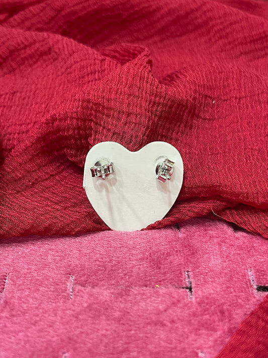 92.5 Silver Mini Heart Studs | Stylish Cute Design | Jewellery