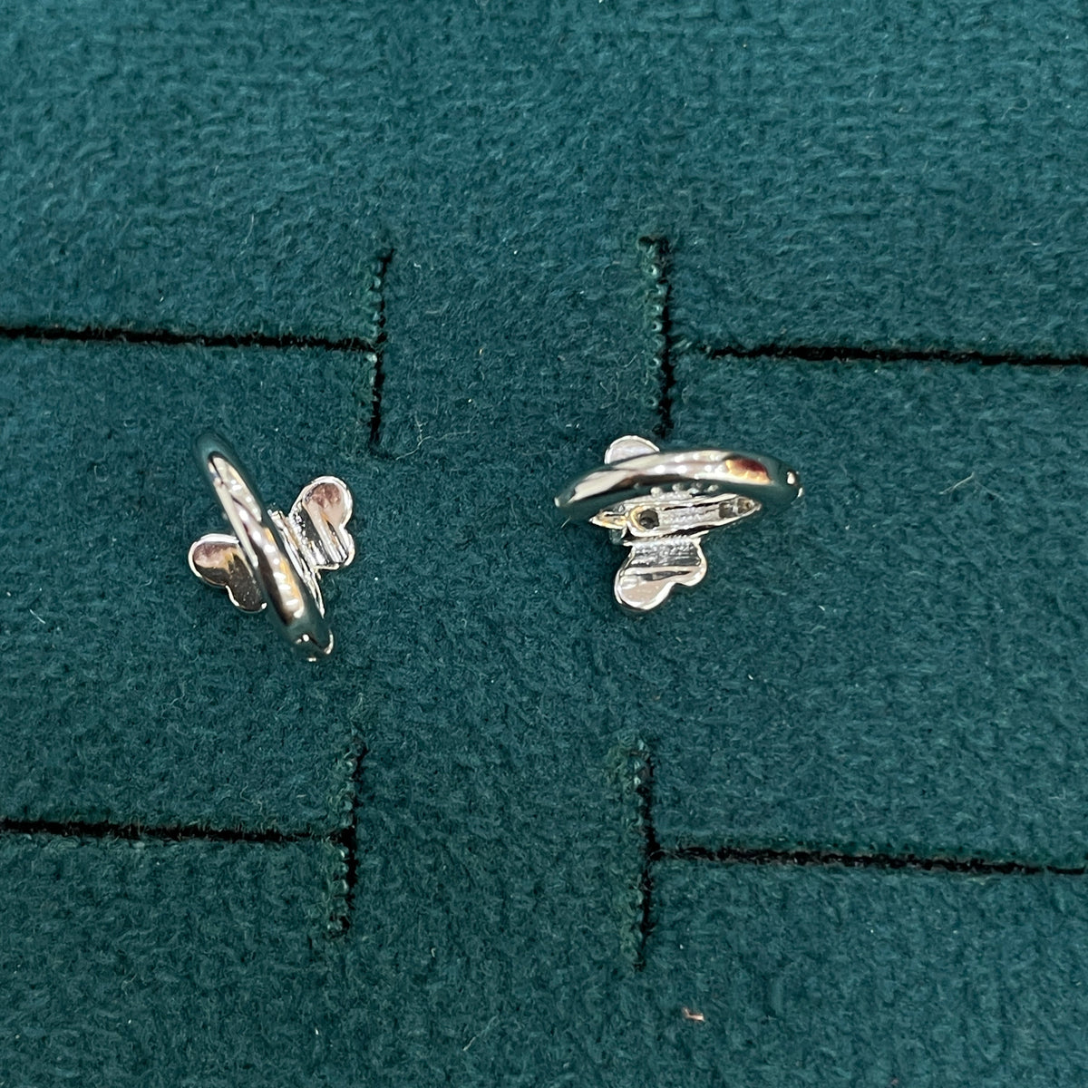 92.5 Silver Bumble Bee Huggie Hoop Earrings for Girls