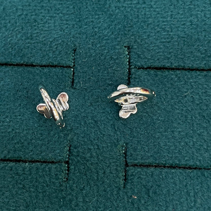 92.5 Silver Bumble Bee Huggie Hoop Earrings for Girls