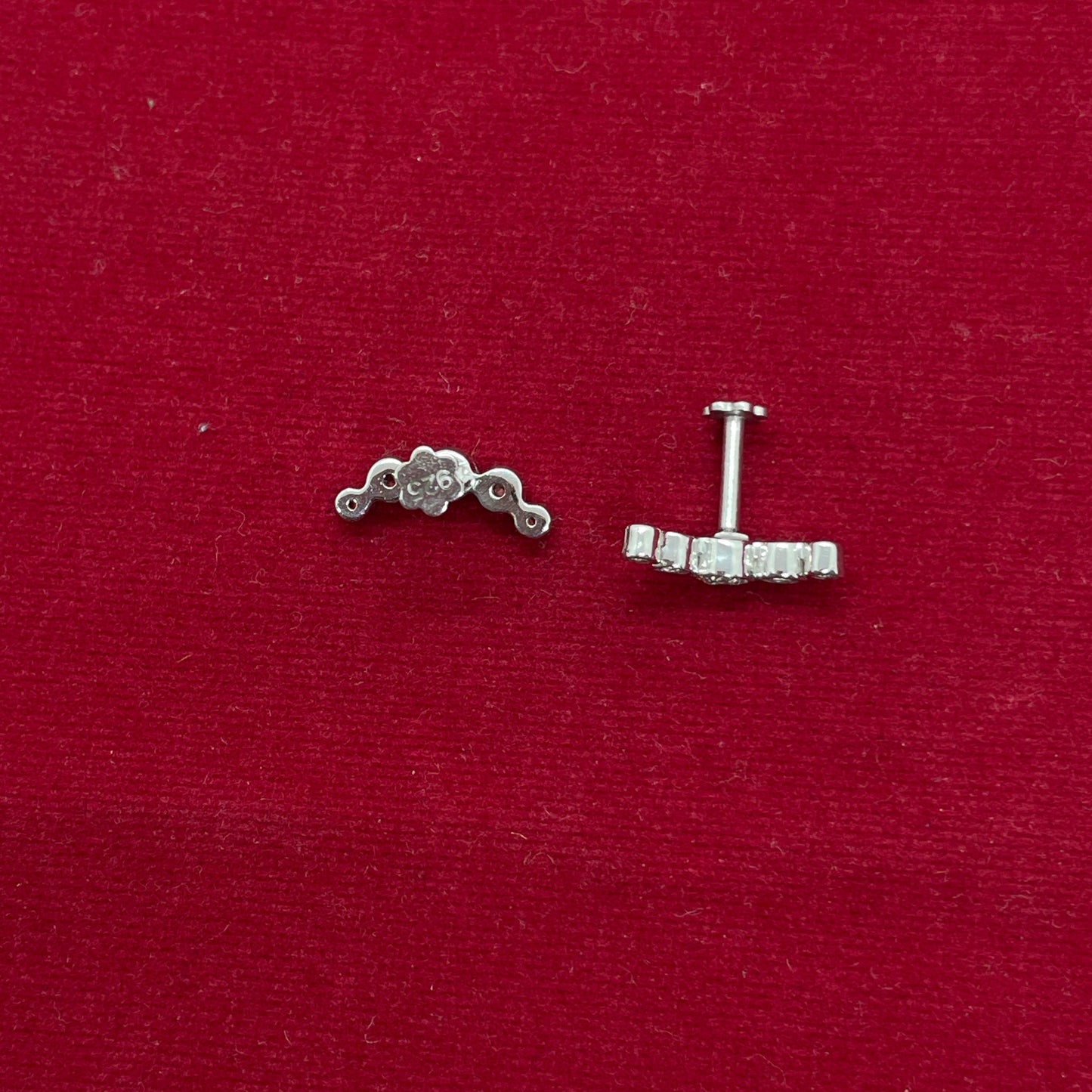 92.5 Silver Sparkle Second Studs