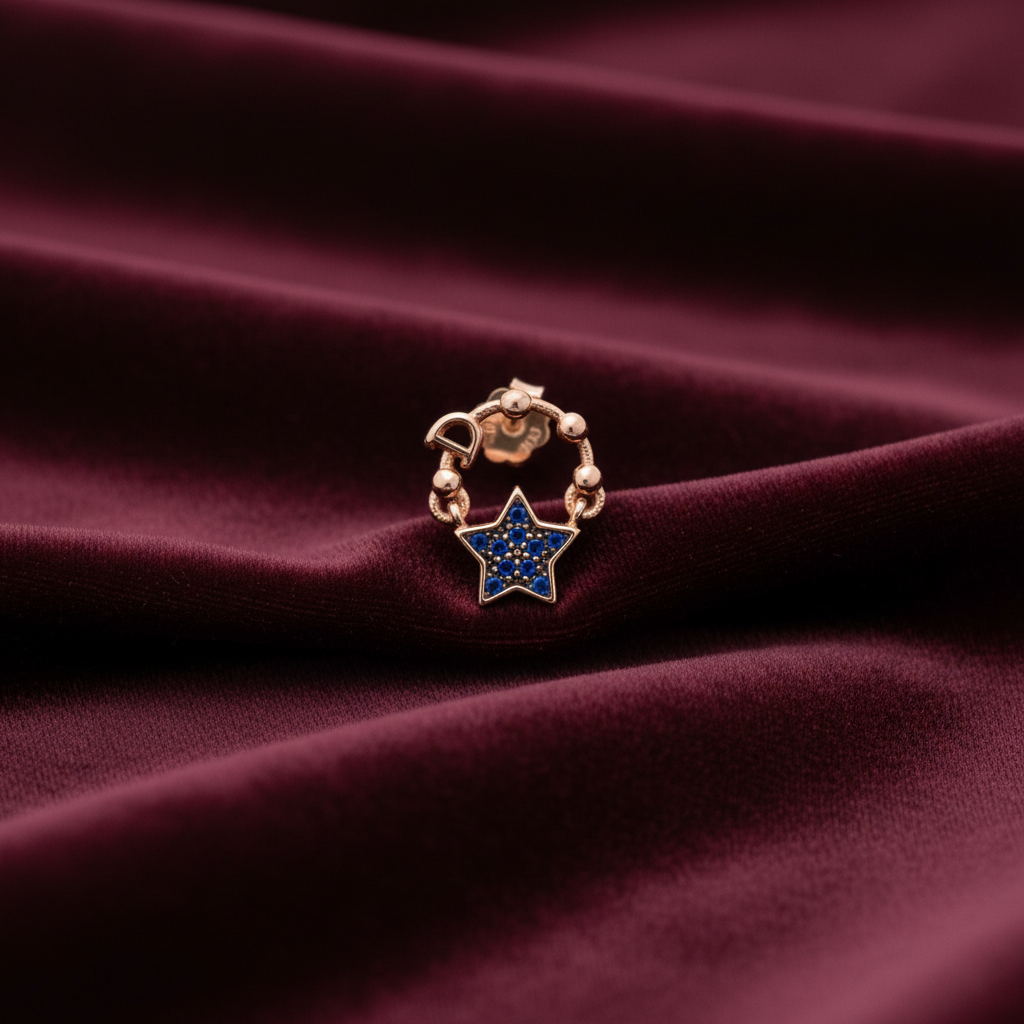92.5 Silver Rose Gold Plated Star Earrings for Women | Elegant Celestial Design | Stylish Fashion Jewellery