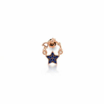 92.5 Silver Rose Gold Plated Star Earrings for Women | Elegant Celestial Design | Stylish Fashion Jewellery