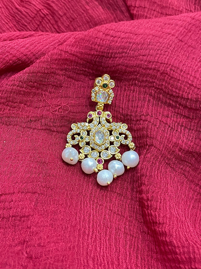 92.5 Silver Gold Plated White Stone Earrings for Women | Stylish Elegant Design | Premium Jewellery