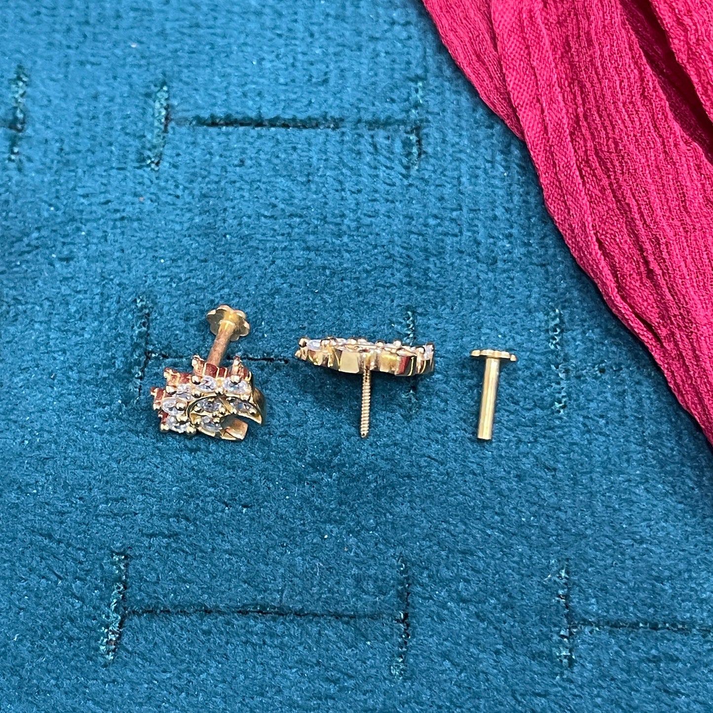 925 Silver Gold Plated Chandbali Studs