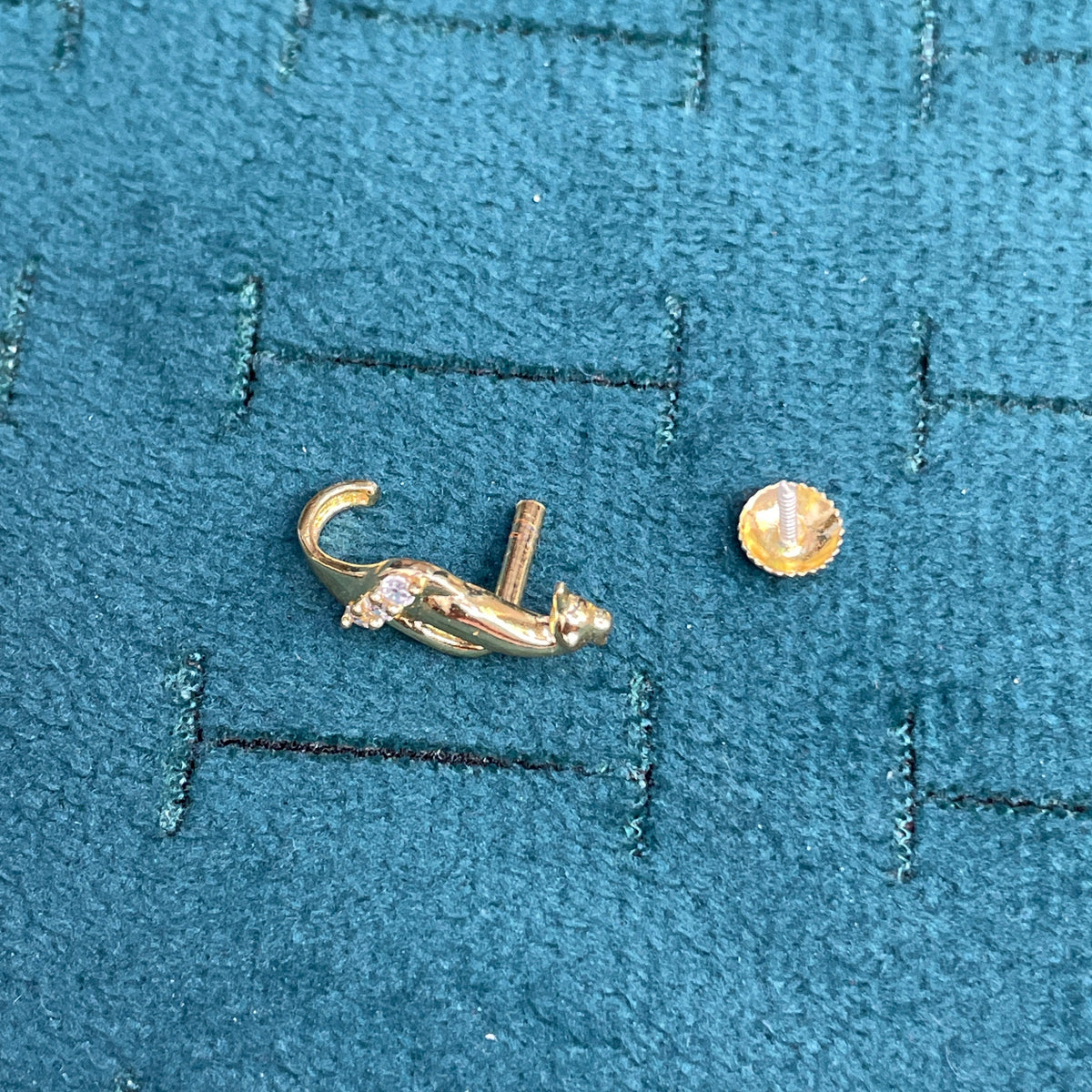 92.5 Silver Gold Plated CZ J studs for Women | Cubic Zirconia Sparkle Design | Elegant Jewellery pair