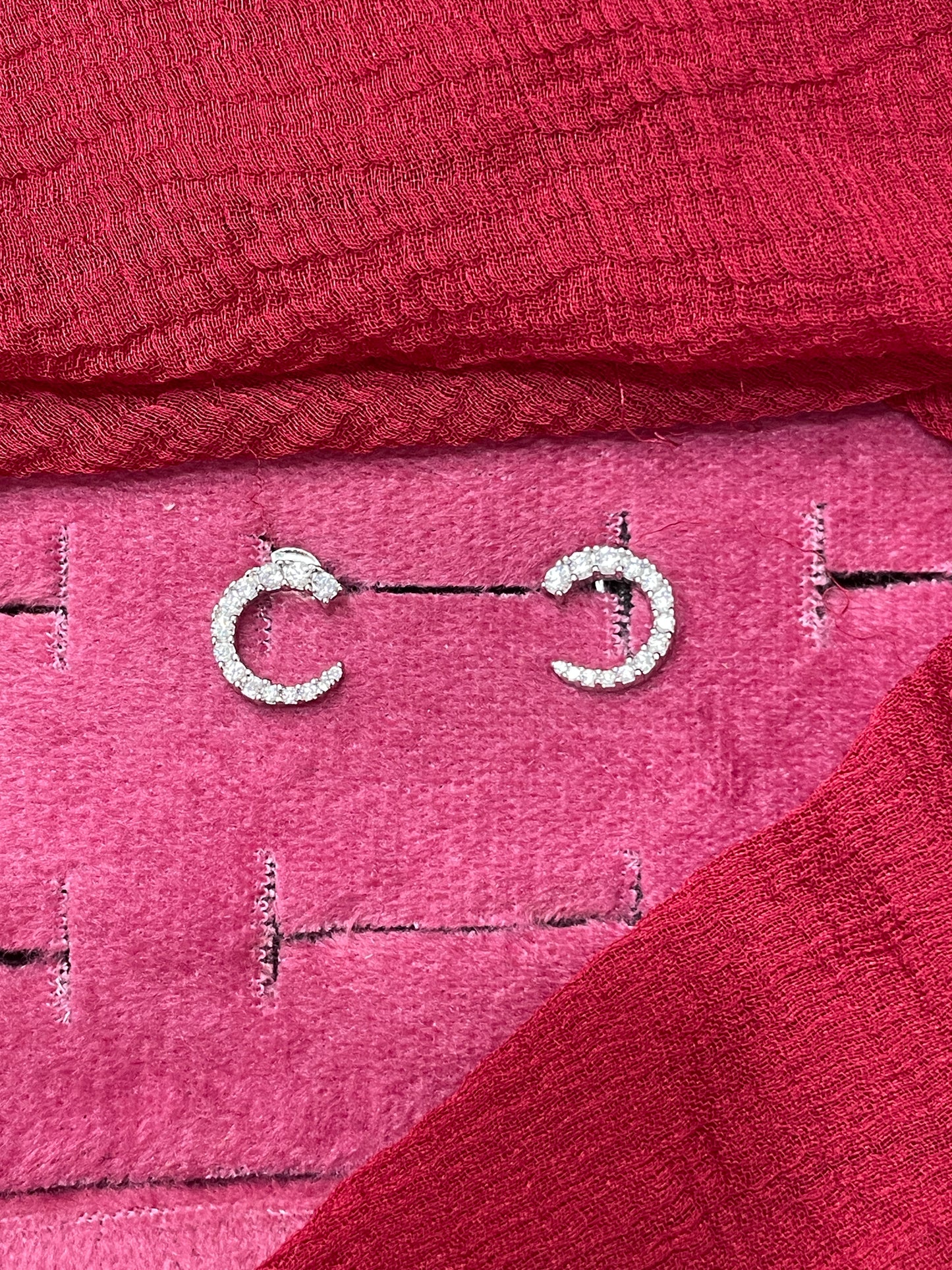 92.5 Silver Half Moon Studs | Stylish Celestial Design | Jewellery