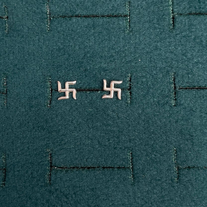 92.5 Silver Swastik small Second Studs | Stylish Spiritual Design | Elegant Jewellery pair