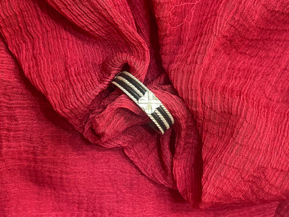 92.5 Silver Black Thread Ring for Men | Four Clove Fiber Design | Stylish Modern Jewellery