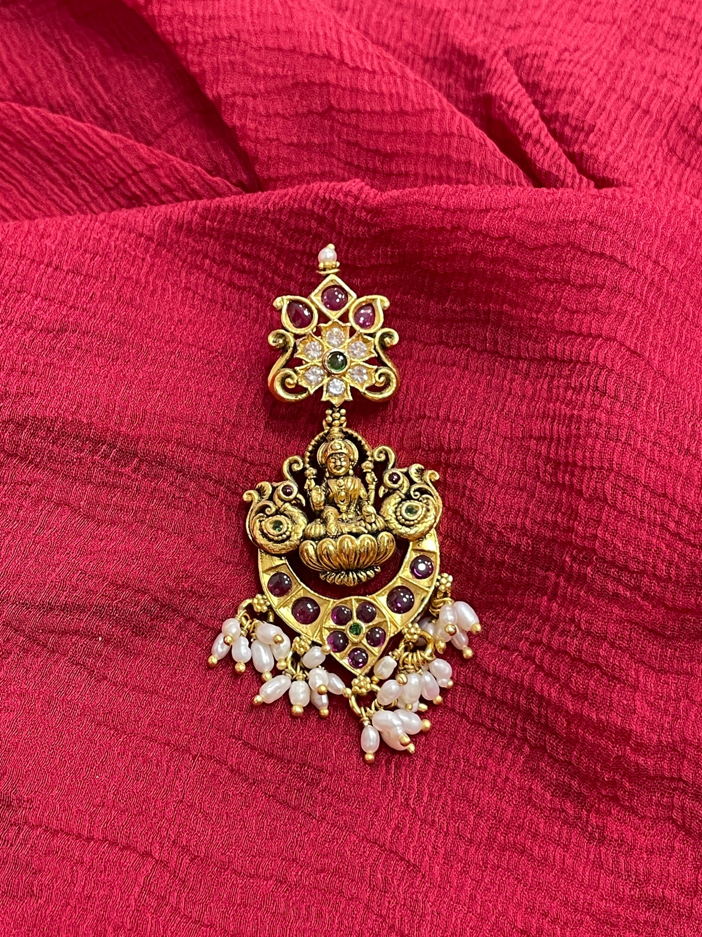 92.5 Silver Gold Plated Lakshmi Devi Earrings for Women | Traditional Temple Design | Spiritual Jewellery