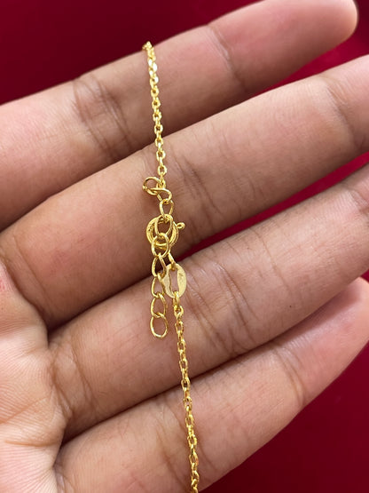 92.5 Silver Gold Plated Minimal Pendant Black Bead Chain for Women 18.5 Inches | Elegant Simple Design | Stylish Jewellery