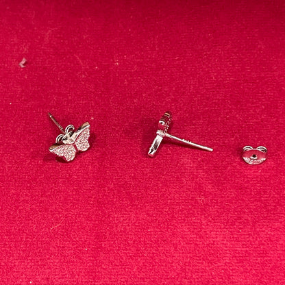 92.5 Silver Butterfly Stud Earrings pair