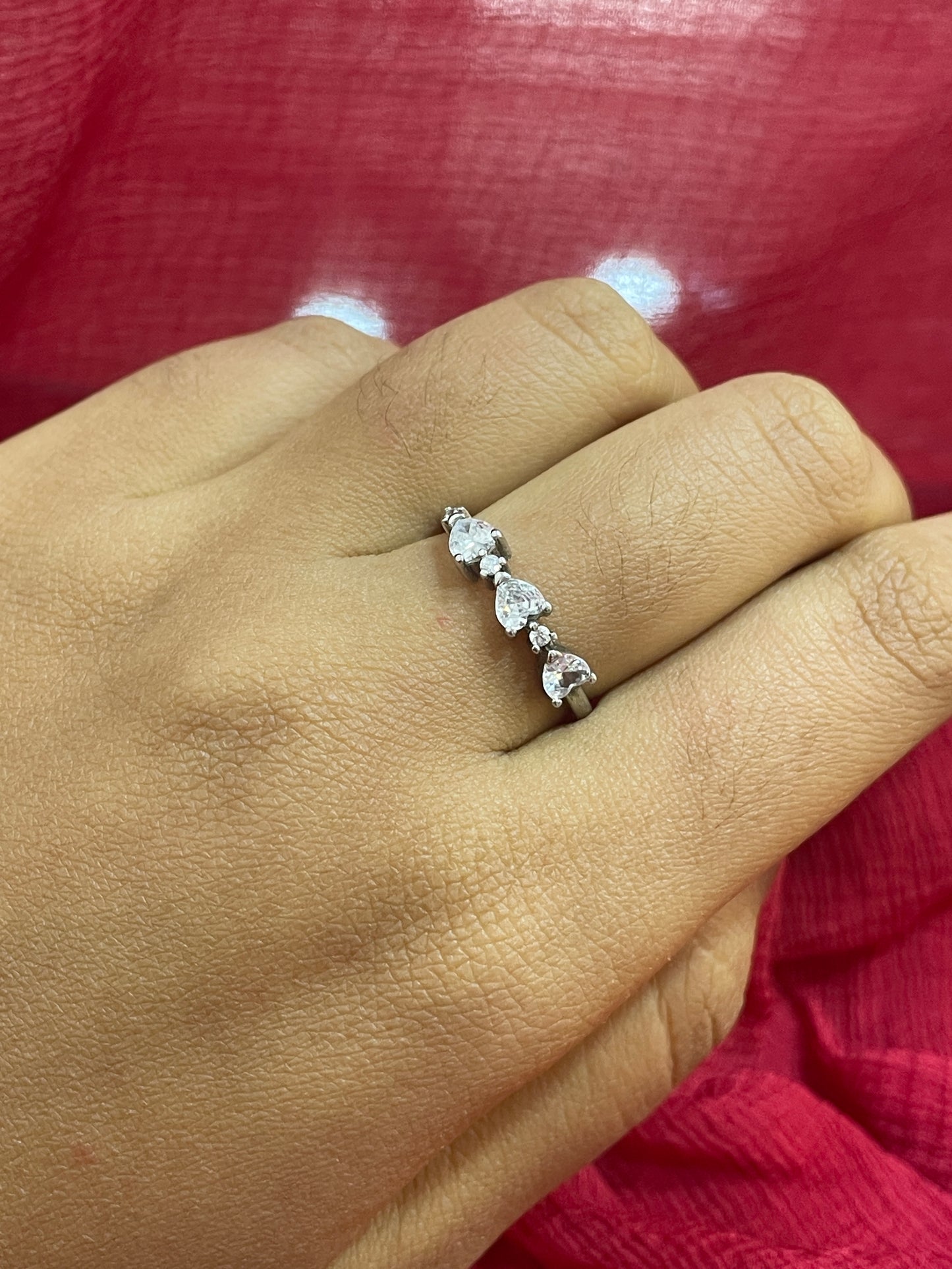 92.5 Silver White Stone Ring for Women Size 18 | Stylish Radiant Design | Elegant Fashion Jewellery